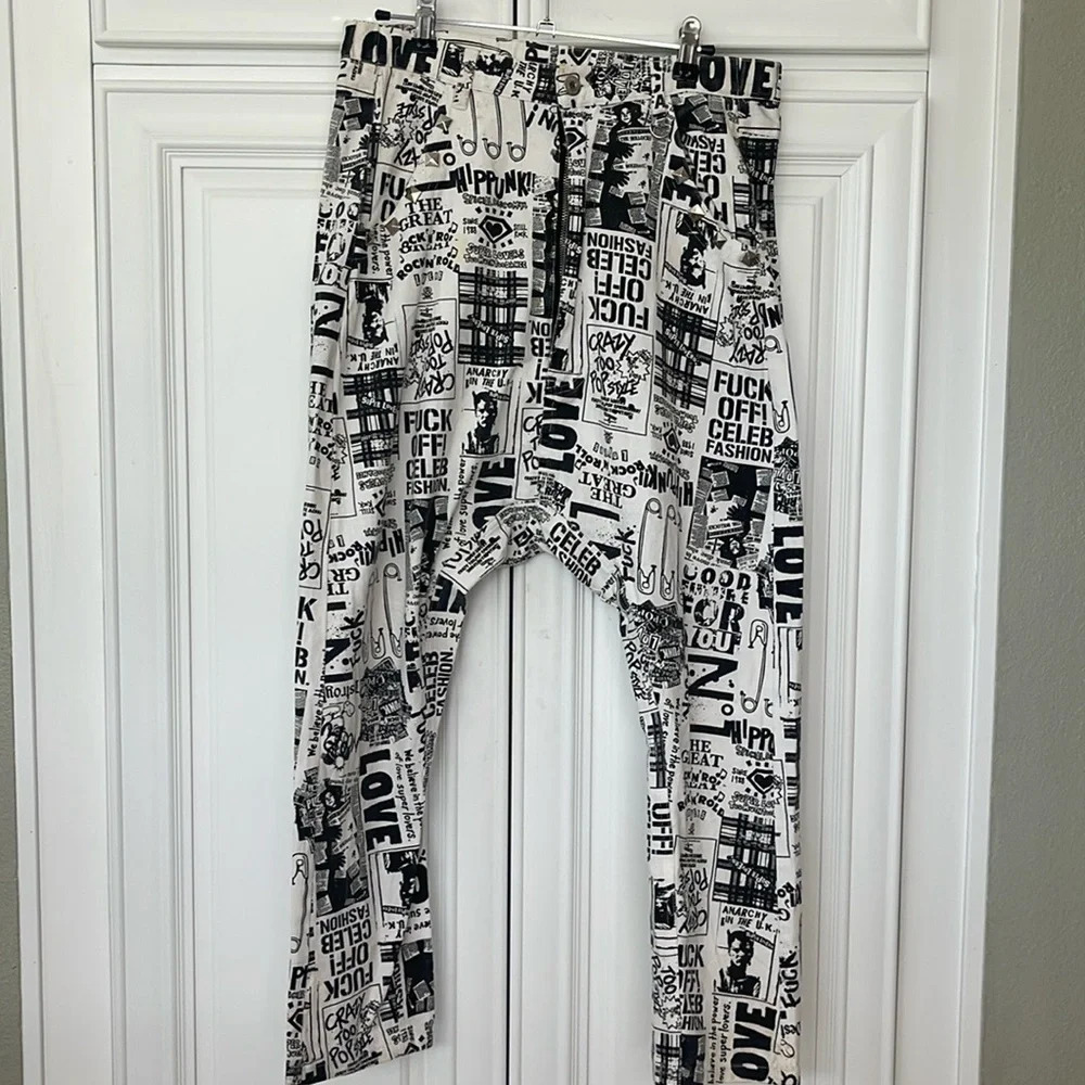 Vintage Super Lovers drop crotch 30 newspaper gothic pop punk rock streetwear - Picture 3 of 17